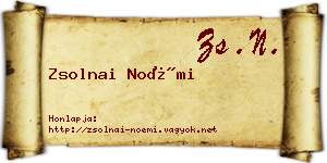 Zsolnai Noémi névjegykártya