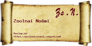 Zsolnai Noémi névjegykártya